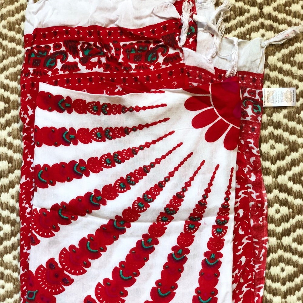 Red Mexican Pareo scarf